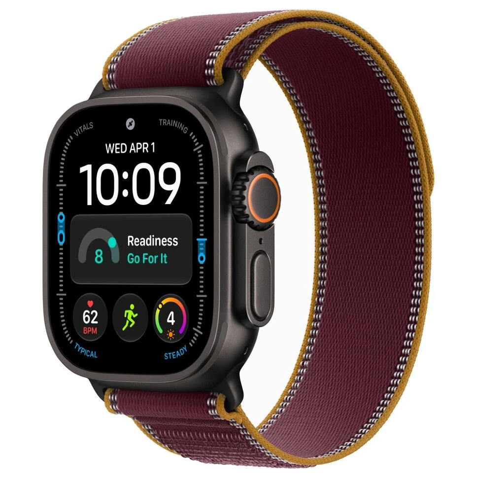 Умные часы Apple Watch Ultra 4 49mm Black Titanium Case with Burgundy Trail Loop (M/L)