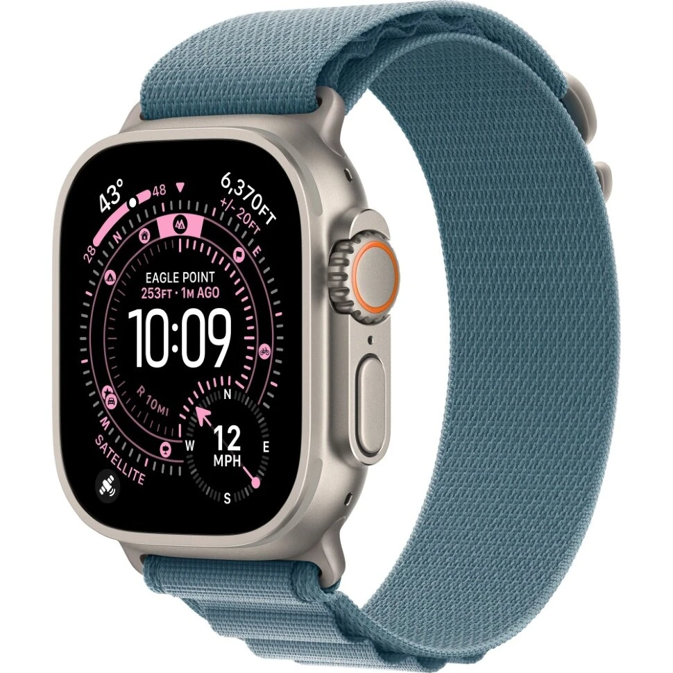 Умные часы Apple Watch Ultra 3 2025 49mm Natural Titanium Case with Light Blue Alpine Loop (L)
