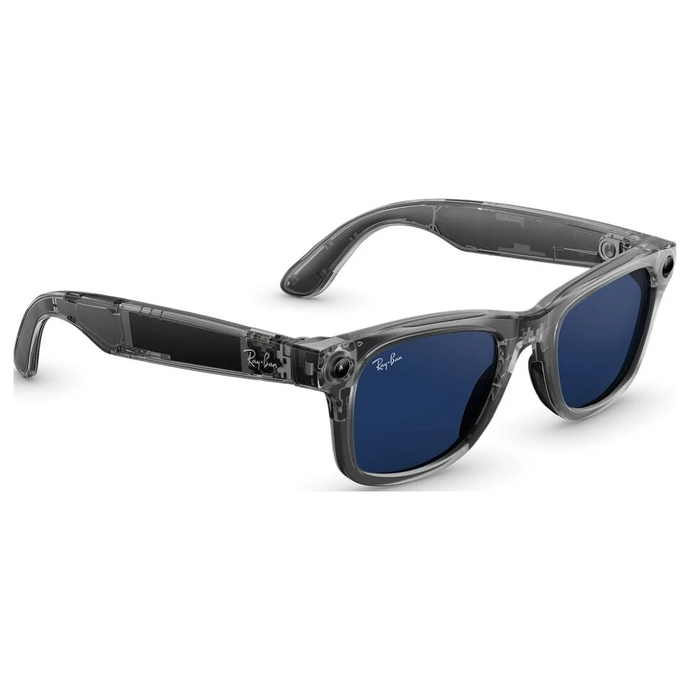Умные очки Ray-Ban Wayfarer (Gen 2) Shiny Transparent Grey Clear/Sapphire Transitions (M)