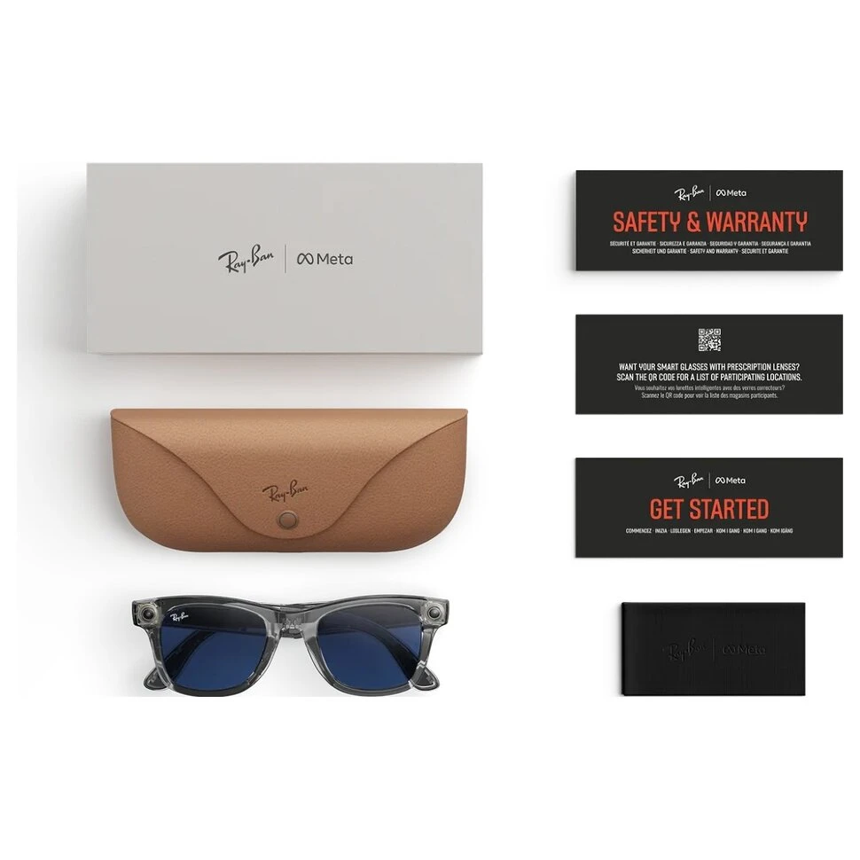 Умные очки Ray-Ban Wayfarer (Gen 2) Shiny Transparent Grey Clear/Sapphire Transitions (M)