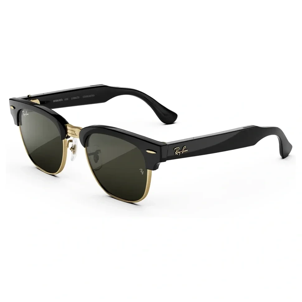 Умные очки Ray-Ban Audio Clubmaster Shiny Black on Gold/Green