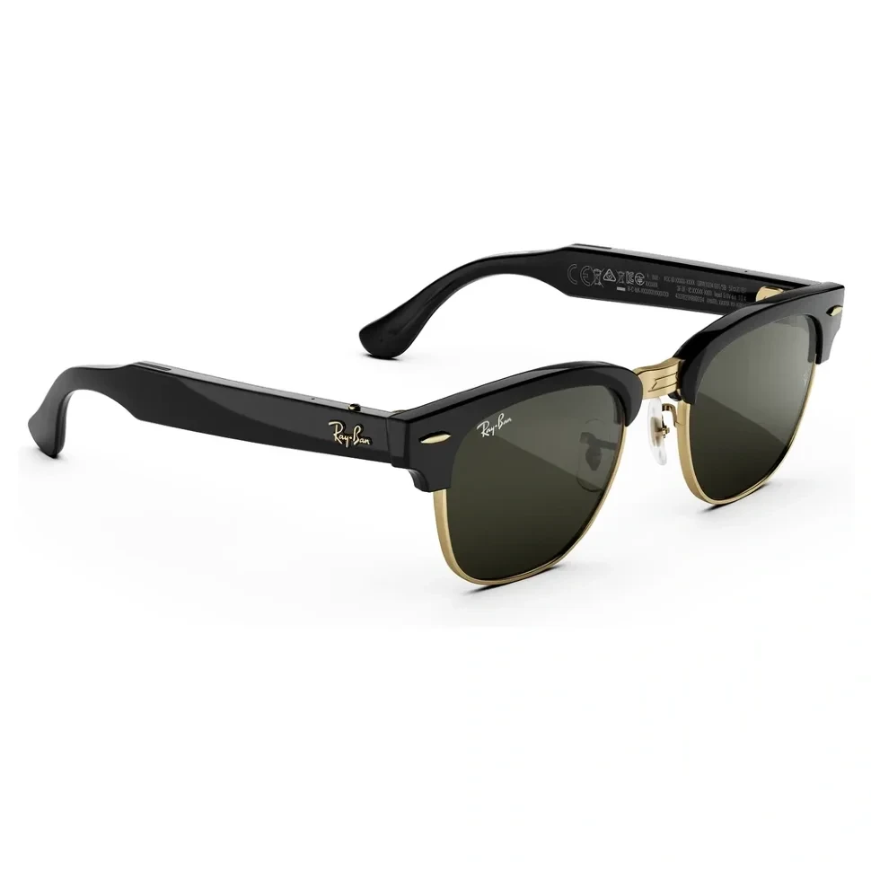 Умные очки Ray-Ban Audio Clubmaster Shiny Black on Gold/Green