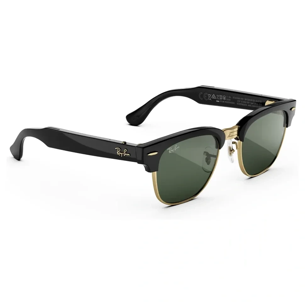 Умные очки Ray-Ban Audio Clubmaster Shiny Black on Gold/Transitions Graphite Green