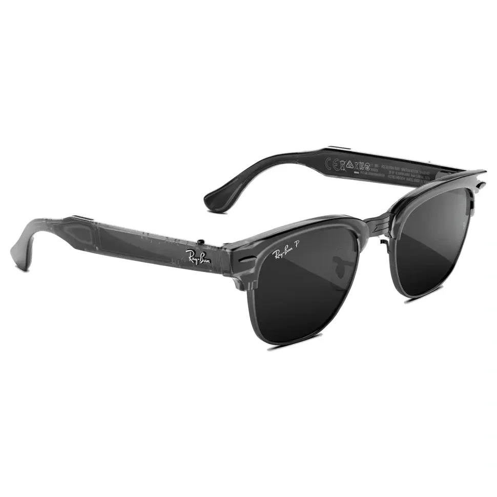 Умные очки Ray-Ban Audio Clubmaster Transparent Iron Grey/Polarized Grey