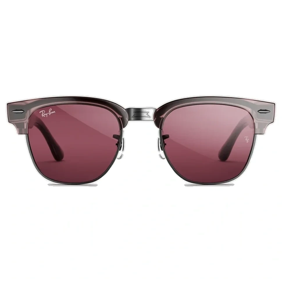 Умные очки Ray-Ban Audio Clubmaster Transparent Orchid/Transitions Ruby