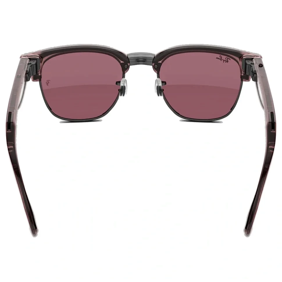 Умные очки Ray-Ban Audio Clubmaster Transparent Orchid/Transitions Ruby
