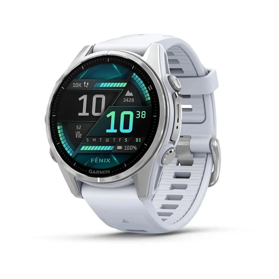Умные часы Garmin Fenix 8 43mm AMOLED Silver with Whitestone Silicone Band (010-02903-06)