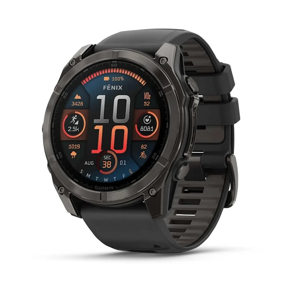Умные часы Garmin Fenix 8 51mm AMOLED Sapphire Carbon Gray DLC Titanium with Black/Pebble Gray Silicone Band (010-02905-20)