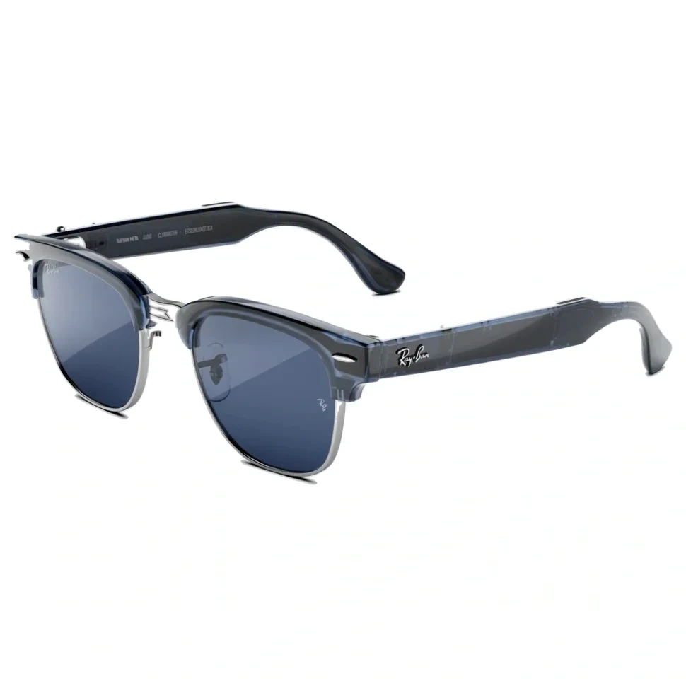 Умные очки Ray-Ban Audio Clubmaster Transparent Sky Blue/Transitions Sapphire