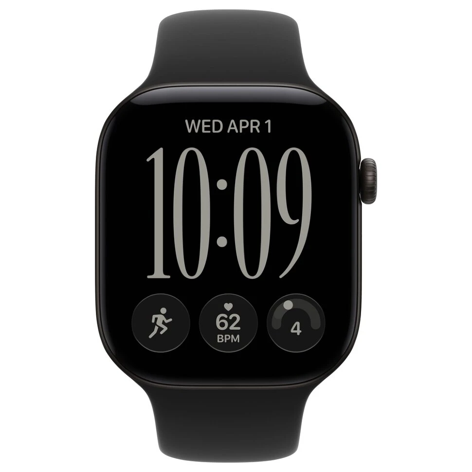 Умные часы Apple Watch Series 12 46mm Black Aluminum Case with Black Sport Band (M/L)