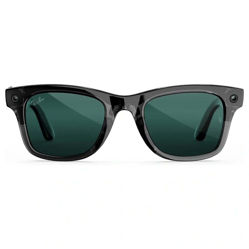 Умные очки Ray-Ban Wayfarer (Gen 3) Shiny Transparent Black Clear/Aquamarine Transitions (M)