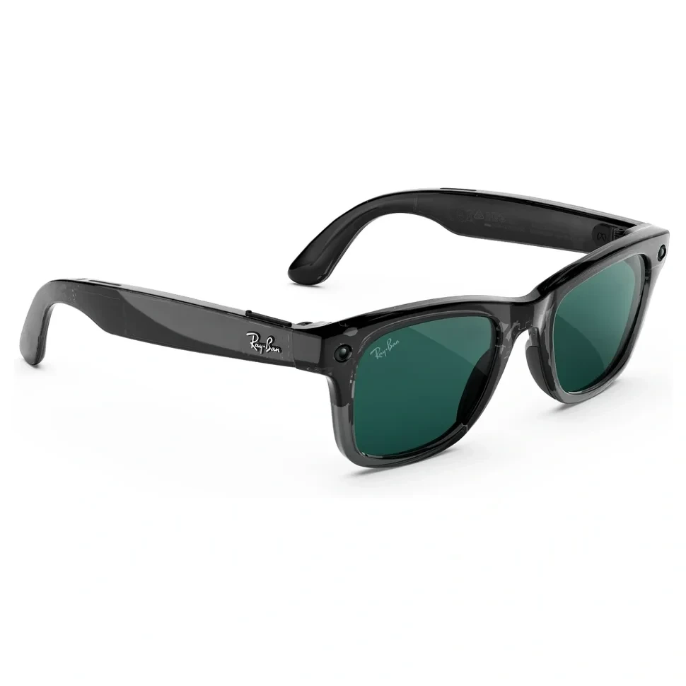 Умные очки Ray-Ban Wayfarer (Gen 3) Shiny Transparent Black Clear/Aquamarine Transitions (M)