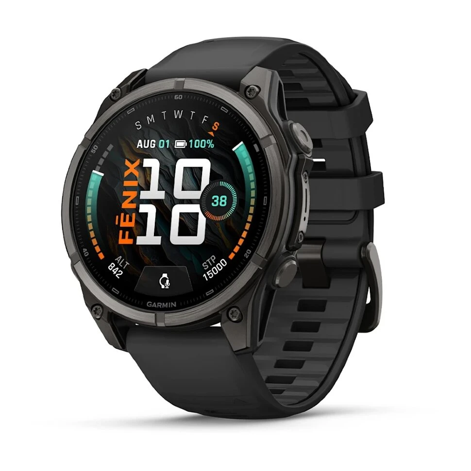 Умные часы Garmin Fenix 9 47mm Carbon Grey DLC Titanium with Black Silicone Band (010-04762-11)