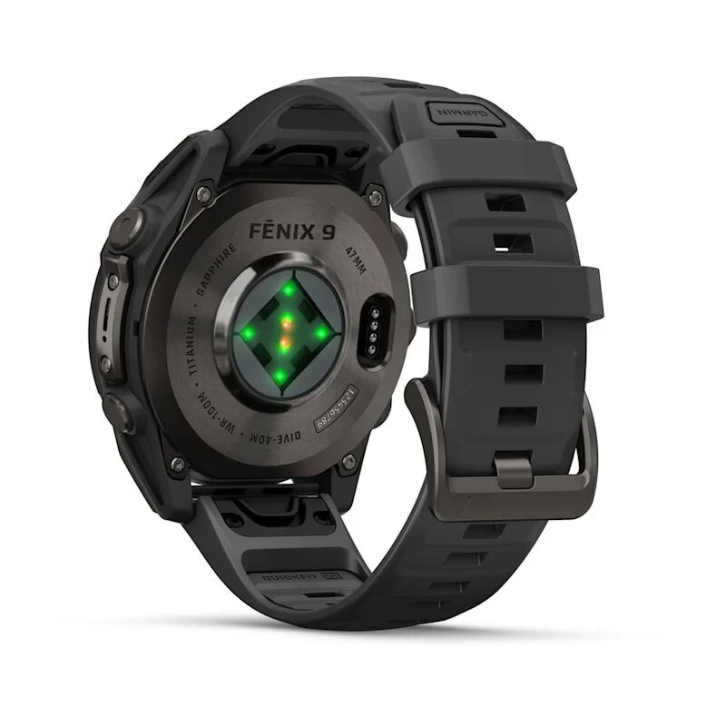 Умные часы Garmin Fenix 9 47mm Carbon Grey DLC Titanium with Black Silicone Band (010-04762-11)