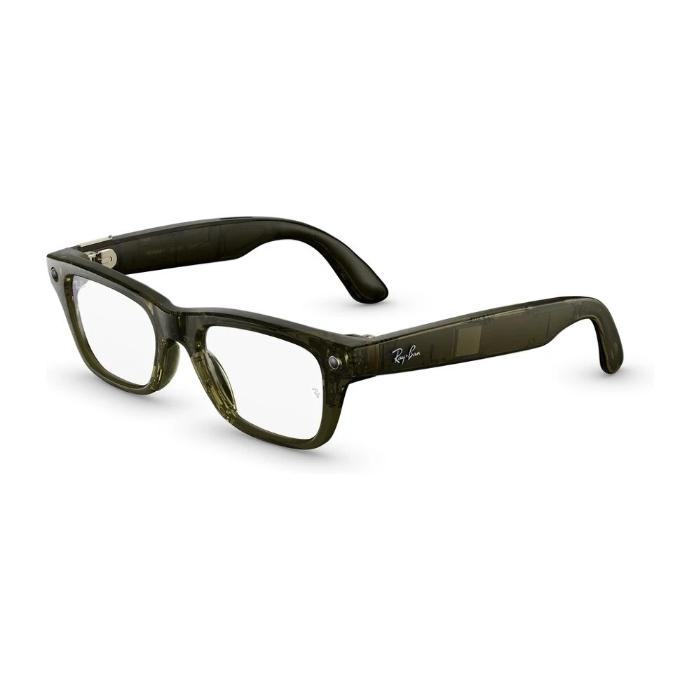 Умные очки Ray-Ban Meta Blazer Optics (Gen 2) Shiny Transparent Dark Olive (L) (RW7001)