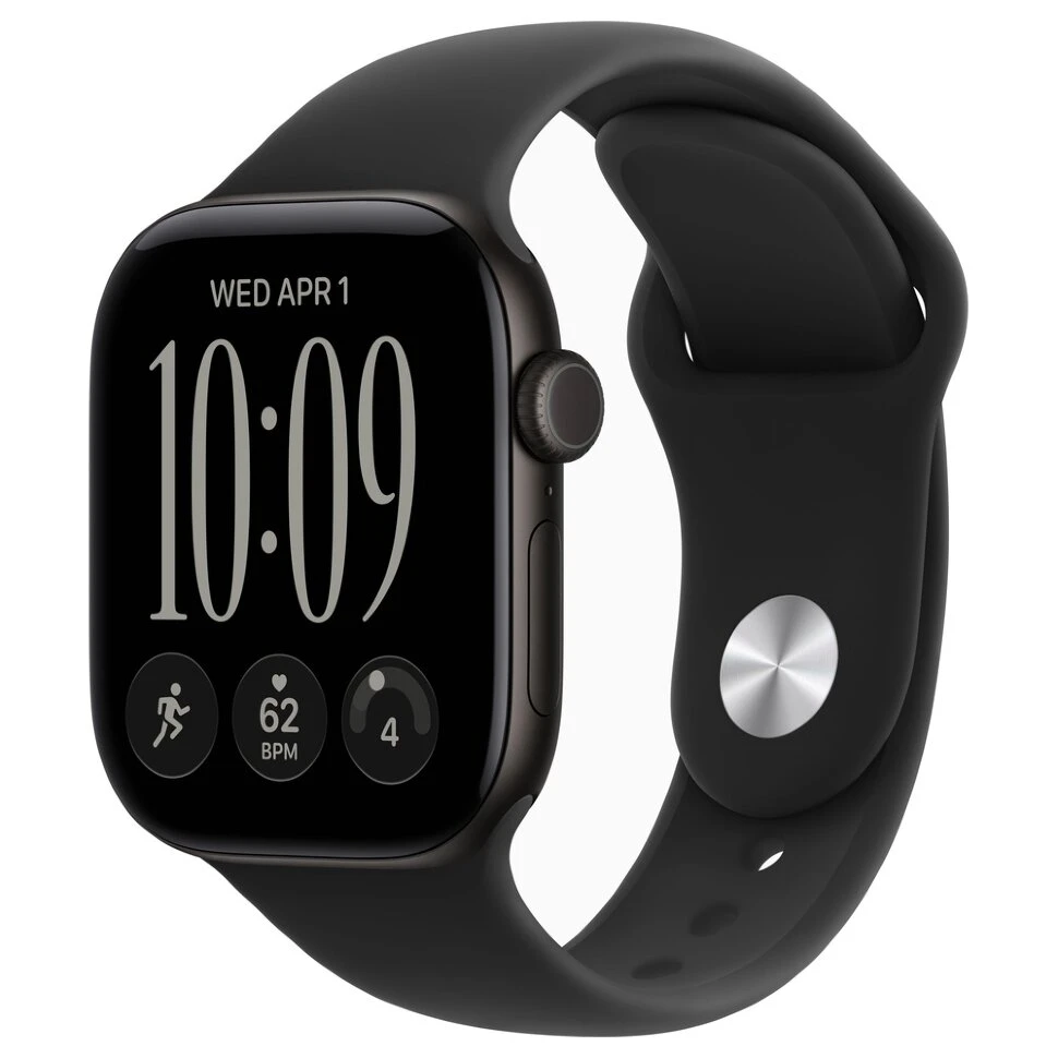 Умные часы Apple Watch Series 12 42mm Black Aluminum Case with Black Sport Band (M/L)