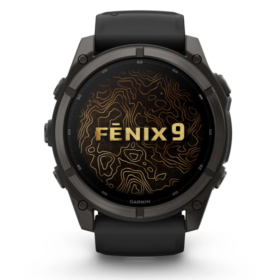 Умные часы Garmin Fenix 9 51mm Carbon Grey DLC Titanium with Black Silicone Band (010-04763-11)