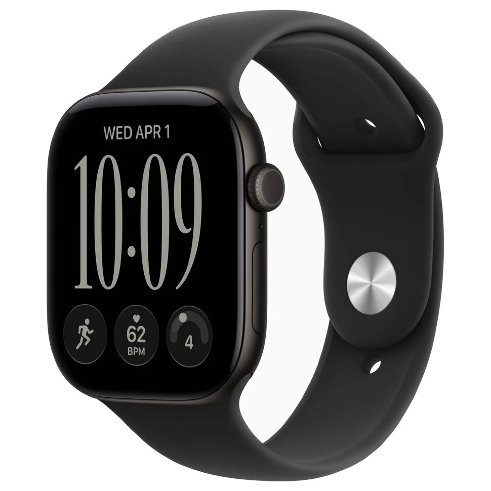 Умные часы Apple Watch Series 12 46mm Black Aluminum Case with Black Sport Band (S/M)