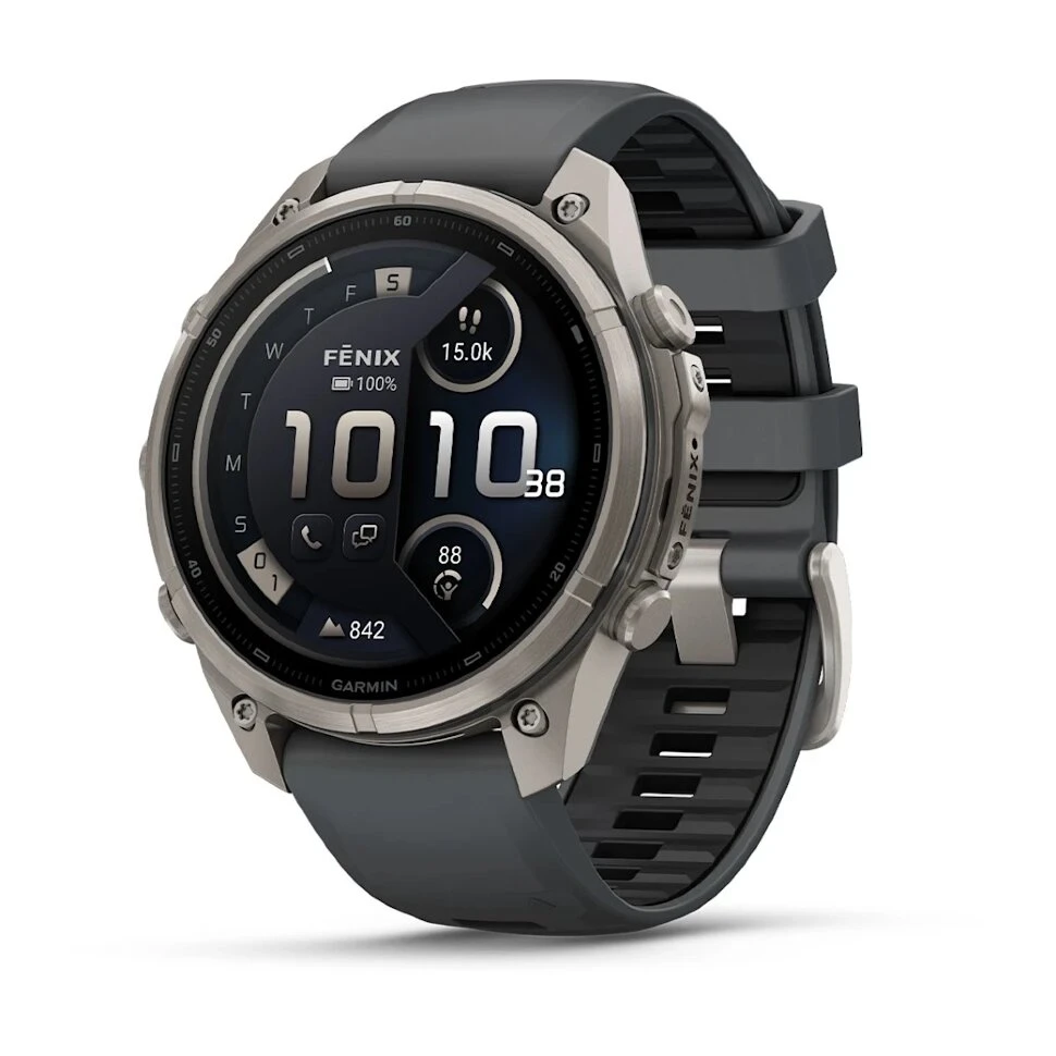 Умные часы Garmin Fenix 9 Pro 47mm Titanium with Graphite/Black Silicone Band (010-04336-26)