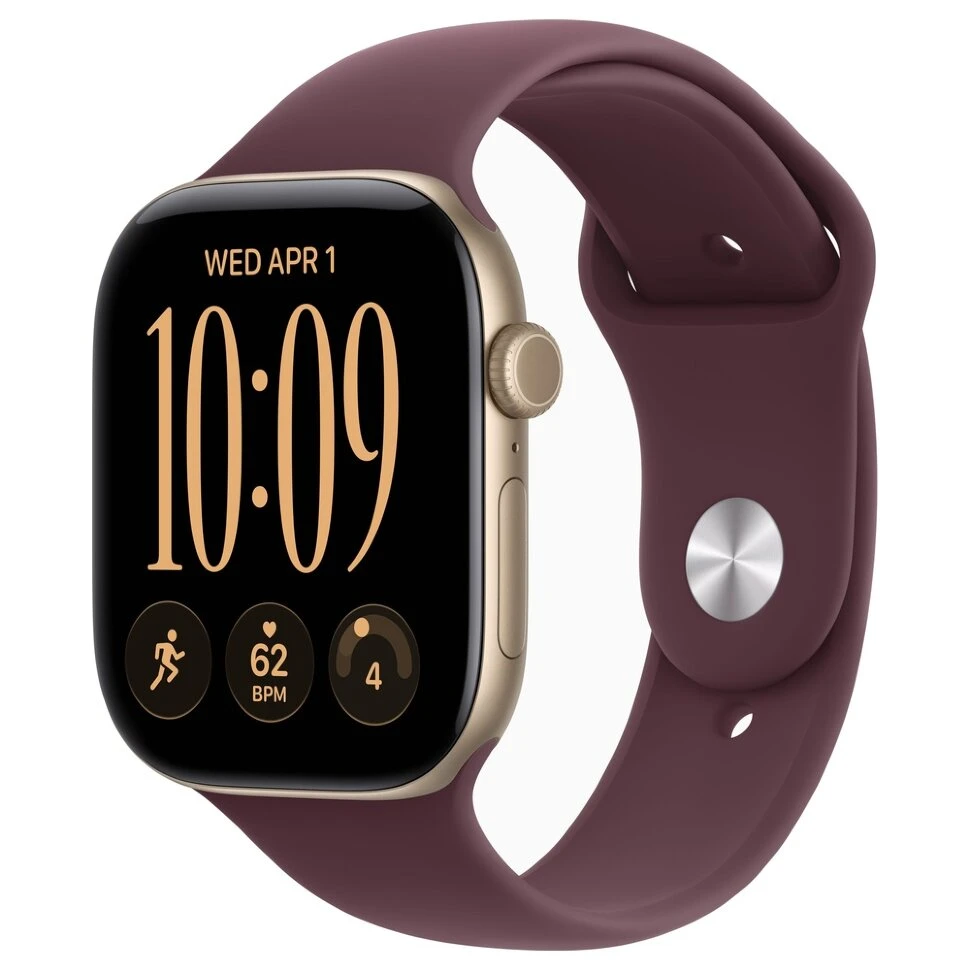 Умные часы Apple Watch Series 12 46mm Light Gold Aluminum Case with Burgundy Sport Band (M/L)
