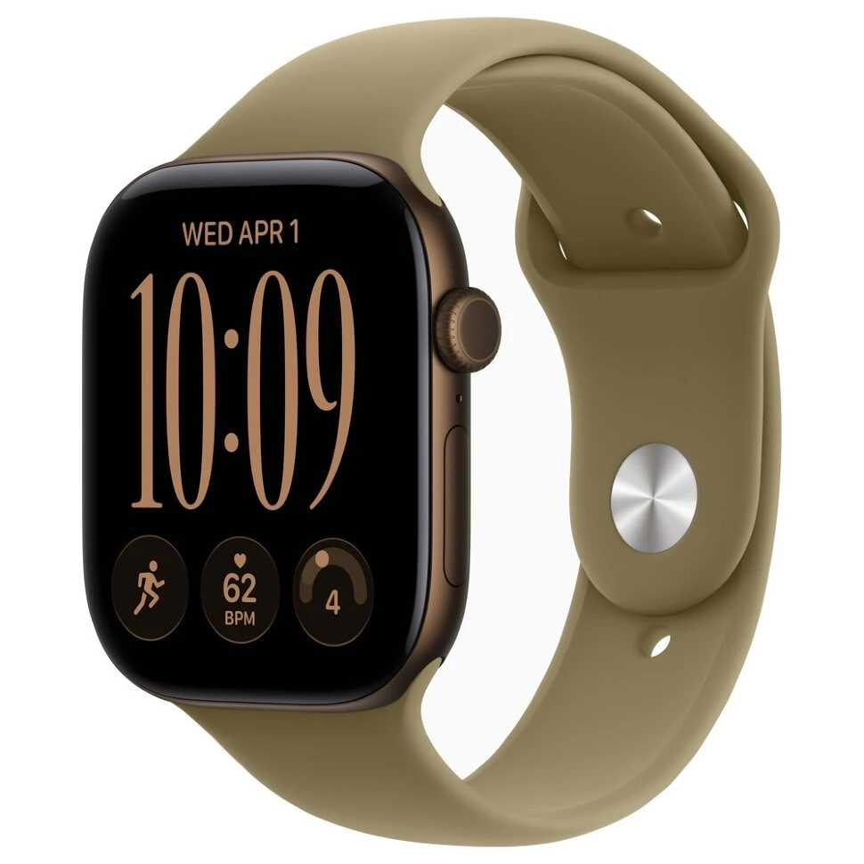 Умные часы Apple Watch Series 12 46mm Dark Bronze Aluminum Case with Olive Sport Band (S/M)