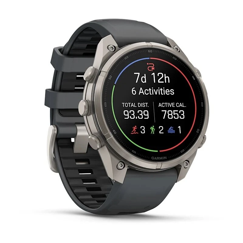 Умные часы Garmin Fenix 9 Pro inReach 47mm Titanium with Graphite/Black Silicone Band (010-04336-21)